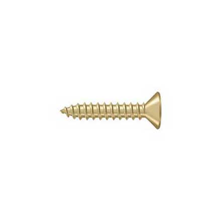 Deltana [SCWB1010U4] Solid Brass Wood Screw - #10 x 1&quot; - Flat Head - Phillips - Brushed Brass Finish