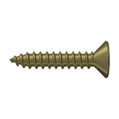 Deltana [SCWB1010U5] Solid Brass Wood Screw - #10 x 1&quot; - Flat Head - Phillips - Antique Brass Finish
