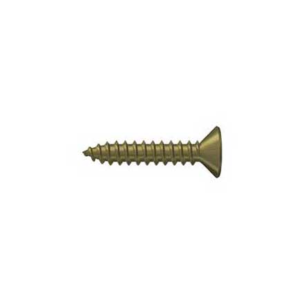 Deltana [SCWB1010U5] Solid Brass Wood Screw - #10 x 1&quot; - Flat Head - Phillips - Antique Brass Finish