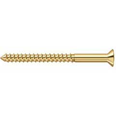 Deltana [SCWB1025CR003] Solid Brass Wood Screw - #10 x 2 1/2&quot; - Flat Head - Phillips - Polished Brass (PVD) Finish