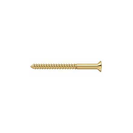 Deltana [SCWB1025CR003] Solid Brass Wood Screw - #10 x 2 1/2&quot; - Flat Head - Phillips - Polished Brass (PVD) Finish