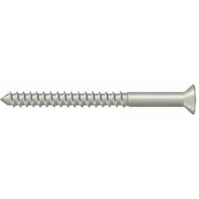Deltana [SCWB1025U15] Solid Brass Wood Screw - #10 x 2 1/2" - Flat Head - Phillips - Brushed Nickel Finish