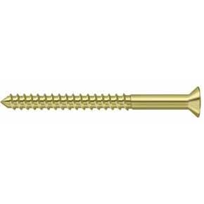 Deltana [SCWB1025U3] Solid Brass Wood Screw - #10 x 2 1/2" - Flat Head - Phillips - Polished Brass Finish