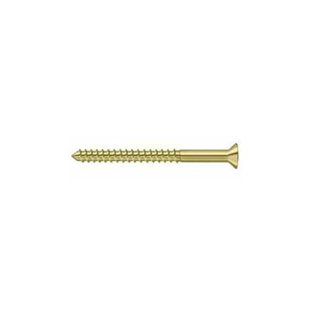Deltana [SCWB1025U3] Solid Brass Wood Screw - #10 x 2 1/2" - Flat Head - Phillips - Polished Brass Finish