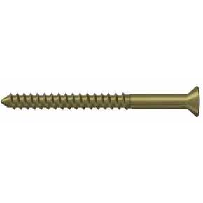 Deltana [SCWB1025U5] Solid Brass Wood Screw - #10 x 2 1/2" - Flat Head - Phillips - Antique Brass Finish