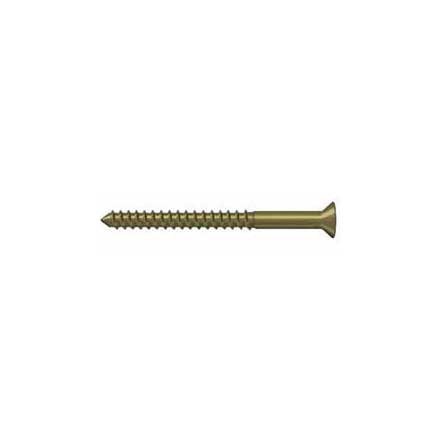 Deltana [SCWB1025U5] Solid Brass Wood Screw - #10 x 2 1/2&quot; - Flat Head - Phillips - Antique Brass Finish