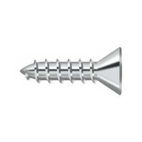 Deltana [SCWS1075U26] Steel Wood Screw - #10 x 3/4" - Flat Head - Phillips - Polished Chrome Finish