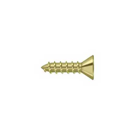 Deltana [SCWS1075U3] Steel Wood Screw - #10 x 3/4&quot; - Flat Head - Phillips - Polished Brass Finish