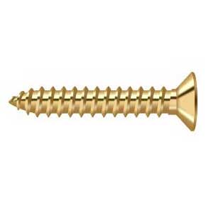 Deltana [SCWB12125CR003] Solid Brass Wood Screw - #12 x 1 1/4" - Flat Head - Phillips - Polished Brass (PVD) Finish