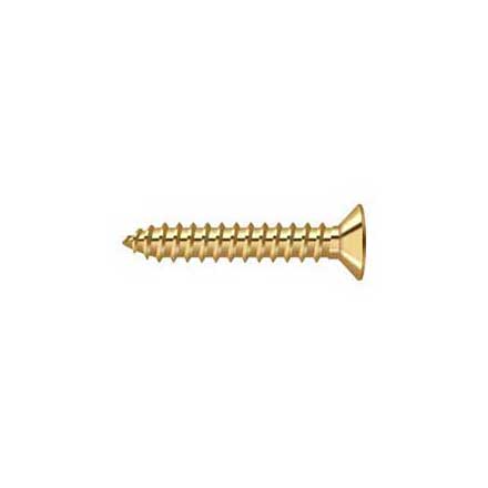 Deltana [SCWB12125CR003] Solid Brass Wood Screw - #12 x 1 1/4&quot; - Flat Head - Phillips - Polished Brass (PVD) Finish