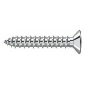 Deltana [SCWB12125U26] Solid Brass Wood Screw - #12 x 1 1/4" - Flat Head - Phillips - Polished Chrome Finish
