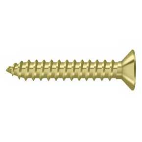 Deltana [SCWB12125U3] Solid Brass Wood Screw - #12 x 1 1/4" - Flat Head - Phillips - Polished Brass Finish