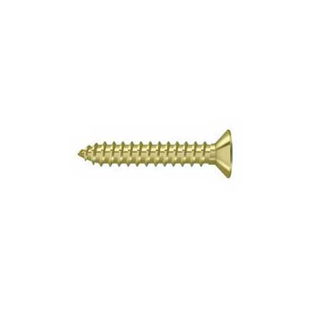 Deltana [SCWB12125U3] Solid Brass Wood Screw - #12 x 1 1/4" - Flat Head - Phillips - Polished Brass Finish
