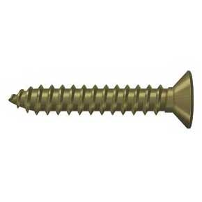 Deltana [SCWB12125U5] Solid Brass Wood Screw - #12 x 1 1/4" - Flat Head - Phillips - Antique Brass Finish