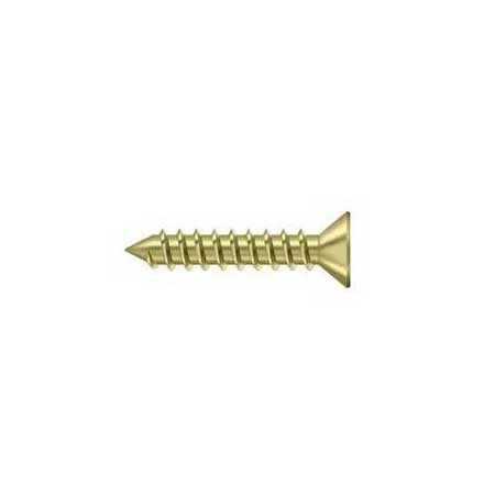 Deltana [SCWS12125U3] Steel Wood Screw - #12 x 1 1/4&quot; - Flat Head - Phillips - Polished Brass Finish