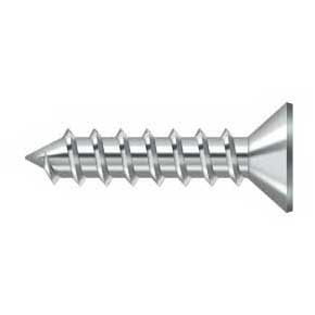 Deltana [SCWS1210U26] Steel Wood Screw - #12 x 1" - Flat Head - Phillips - Polished Chrome Finish