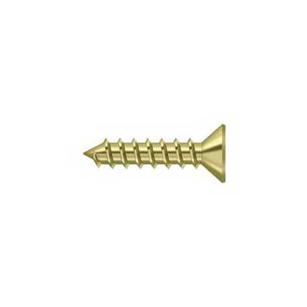 Deltana [SCWS1210U3] Steel Wood Screw - #12 x 1&quot; - Flat Head - Phillips - Polished Brass Finish