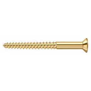 Deltana [SCWB1225CR003] Solid Brass Wood Screw - #12 x 2 1/2" - Flat Head - Phillips - Polished Brass (PVD) Finish