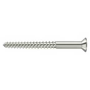 Deltana [SCWB1225U14] Solid Brass Wood Screw - #12 x 2 1/2" - Flat Head - Phillips - Polished Nickel Finish