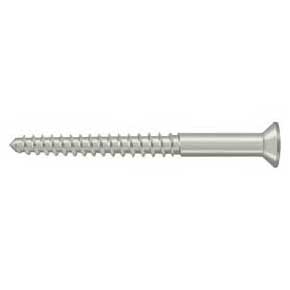 Deltana [SCWB1225U15] Solid Brass Wood Screw - #12 x 2 1/2" - Flat Head - Phillips - Brushed Nickel Finish