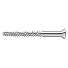 Deltana [SCWB1225U26] Solid Brass Wood Screw - #12 x 2 1/2" - Flat Head - Phillips - Polished Chrome Finish