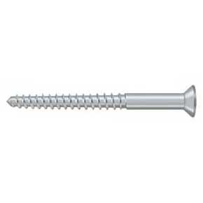 Deltana [SCWB1225U26D] Solid Brass Wood Screw - #12 x 2 1/2" - Flat Head - Phillips - Brushed Chrome Finish