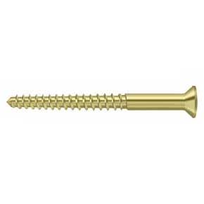 Deltana [SCWB1225U3] Solid Brass Wood Screw - #12 x 2 1/2" - Flat Head - Phillips - Polished Brass Finish