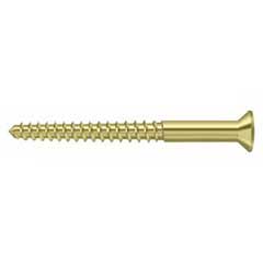 Deltana [SCWB1225U3] Solid Brass Wood Screw - #12 x 2 1/2&quot; - Flat Head - Phillips - Polished Brass Finish