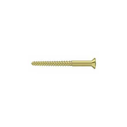 Deltana [SCWB1225U3] Solid Brass Wood Screw - #12 x 2 1/2&quot; - Flat Head - Phillips - Polished Brass Finish