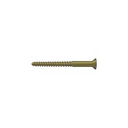 Deltana [SCWB1225U5] Solid Brass Wood Screw - #12 x 2 1/2" - Flat Head - Phillips - Antique Brass Finish