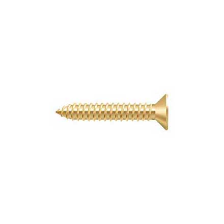 Deltana [SCWB14125CR003] Solid Brass Wood Screw - #14 x 1 1/4&quot; - Flat Head - Phillips - Polished Brass (PVD) Finish