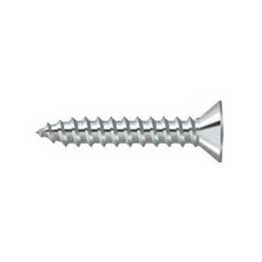 Deltana [SCWB775U26] Solid Brass Wood Screw - #7 x 3/4" - Flat Head - Phillips - Polished Chrome Finish