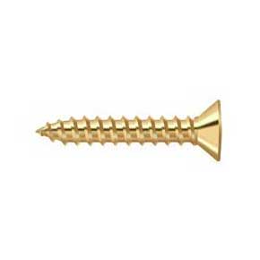 Deltana [SCWB775CR003] Solid Brass Wood Screw - #7 x 3/4" - Flat Head - Phillips - Polished Brass (PVD) Finish
