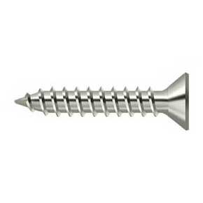Deltana [SCWS910U14] Steel Wood Screw - #9 x 1" - Flat Head - Phillips - Polished Nickel Finish