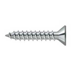 Deltana [SCWS910U26] Steel Wood Screw - #9 x 1" - Flat Head - Phillips - Polished Chrome Finish