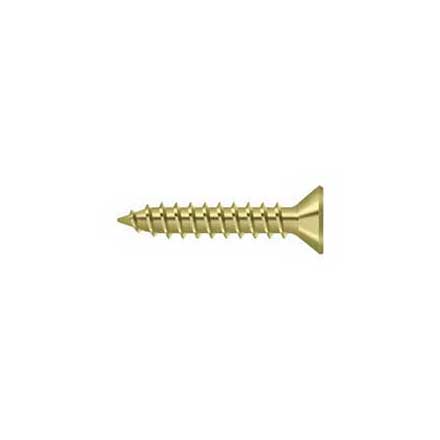 Deltana [SCWS910U3] Steel Wood Screw - #9 x 1&quot; - Flat Head - Phillips - Polished Brass Finish