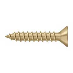 Deltana [SCWS910U4] Steel Wood Screw - #9 x 1&quot; - Flat Head - Phillips - Brushed Brass Finish