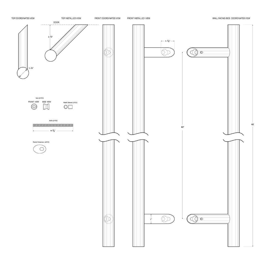 Deltana SSPORBB48 Back-To-Back Door Pull