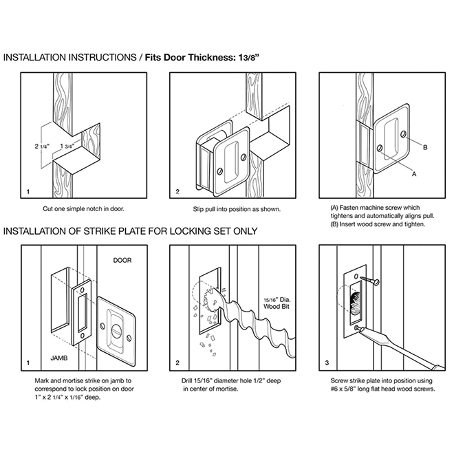 Deltana SDL25 Pocket Door Lock