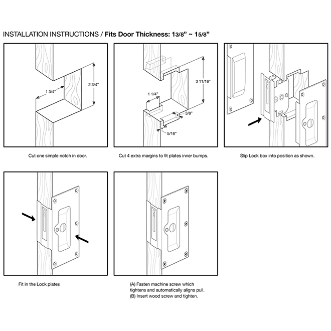 Deltana SDL60 Pocket Door Lock