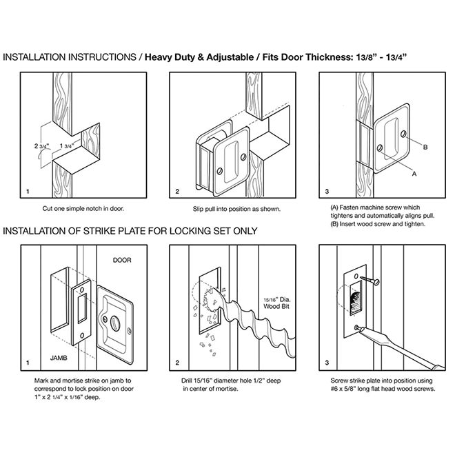 Deltana SDLA325 Pocket Door Lock