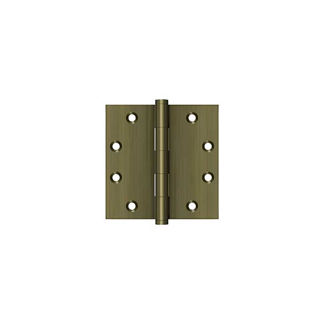 Deltana [DSB455] Solid Brass Door Butt Hinge - Button Tip - Square