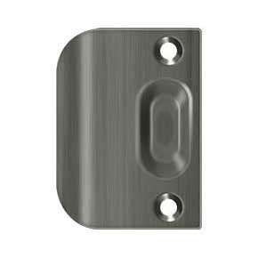 Deltana [FLSP335U15A] Solid Brass Door Ball & Roller Catch Strike Plate - Full Lip - Antique Nickel Finish - 2 1/4" L