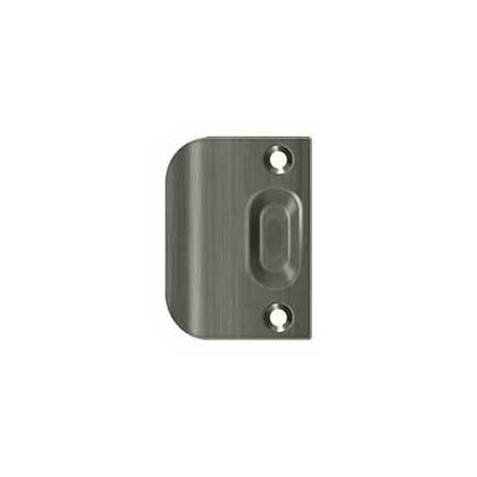 Deltana [FLSP335U15A] Solid Brass Door Ball &amp; Roller Catch Strike Plate - Full Lip - Antique Nickel Finish - 2 1/4&quot; L