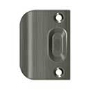 Deltana [FLSP335U15A] Solid Brass Door Ball &amp; Roller Catch Strike Plate - Full Lip - Antique Nickel Finish - 2 1/4&quot; L