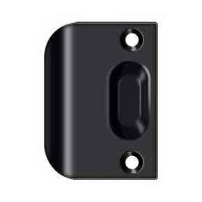 Deltana [FLSP335U19] Solid Brass Door Ball & Roller Catch Strike Plate - Full Lip - Paint Black Finish - 2 1/4" L