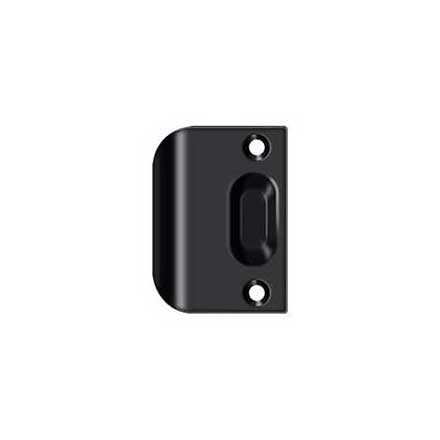 Deltana [FLSP335U19] Solid Brass Door Ball &amp; Roller Catch Strike Plate - Full Lip - Paint Black Finish - 2 1/4&quot; L