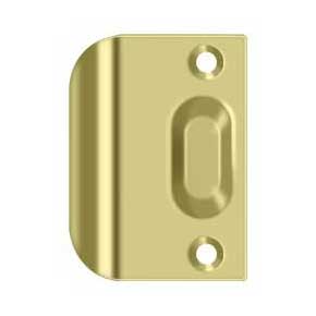 Deltana [FLSP335U3] Solid Brass Door Ball & Roller Catch Strike Plate - Full Lip - Polished Brass Finish - 2 1/4" L