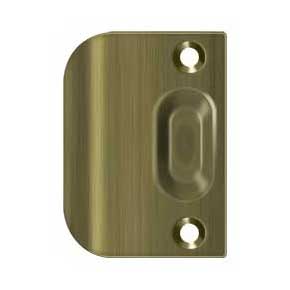Deltana [FLSP335U5] Solid Brass Door Ball & Roller Catch Strike Plate - Full Lip - Antique Brass Finish - 2 1/4" L
