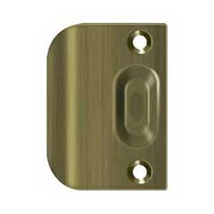Deltana [FLSP335U5] Solid Brass Door Ball &amp; Roller Catch Strike Plate - Full Lip - Antique Brass Finish - 2 1/4&quot; L